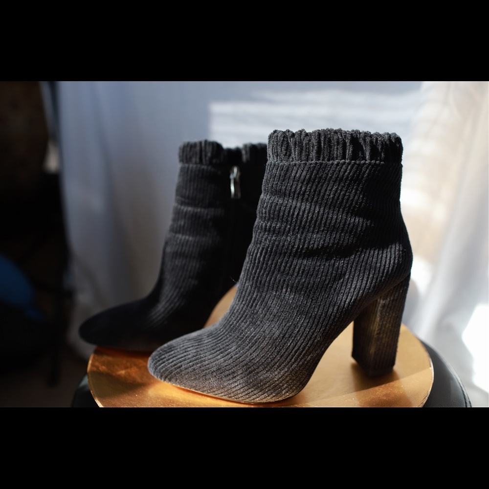 My Mum Made it Corduroy Black Booties